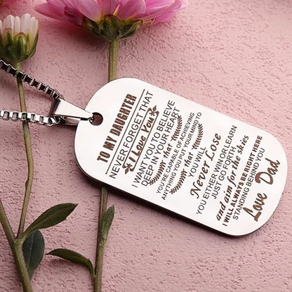 Graverbart Militärhalsband i Rostfritt Stål